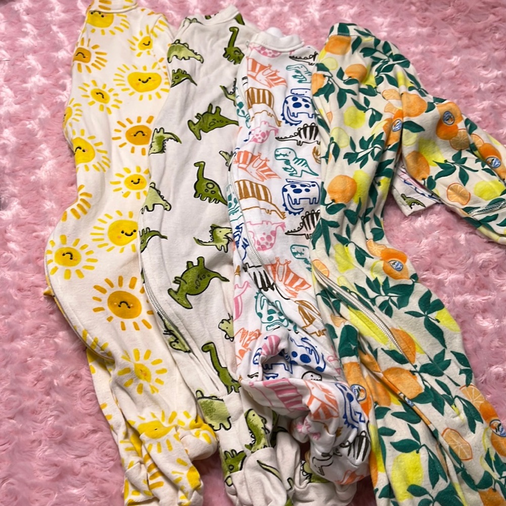 Bundle Set of four Footie Zip Up Sleep N Plays